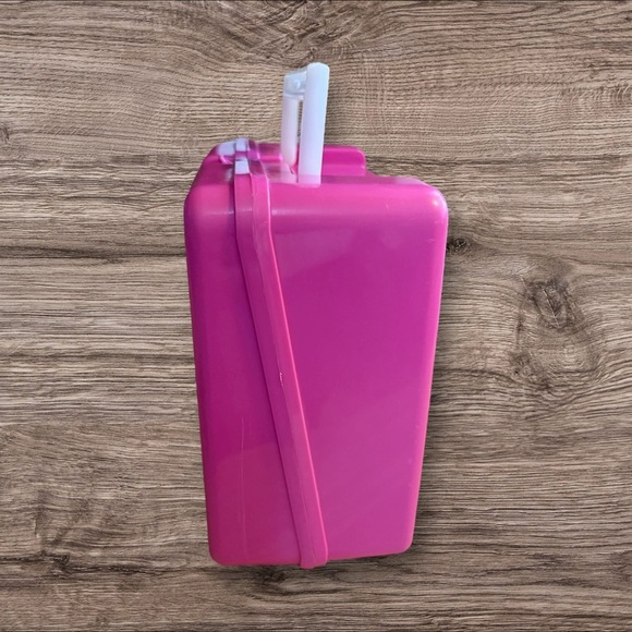 Vintage 1989 Cool Times Barbie Plastic Hot Pink Lunchbox - Picture 5 of 9